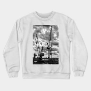 Tower Cranes on City of London Skyline Crewneck Sweatshirt